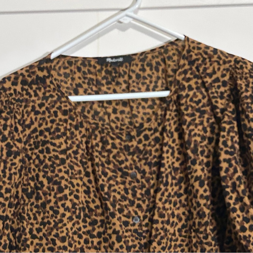 Madewell Leopard Top Shirt Plus Size 2X Half Puff… - image 2